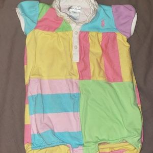 Multi-Colored Baby Polo Romper